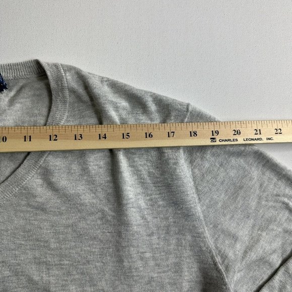 Polo Ralph Lauren Cotton/Cashmere Blend V-Neck Sweater Gray Mens Size LARGE - Picture 6 of 9